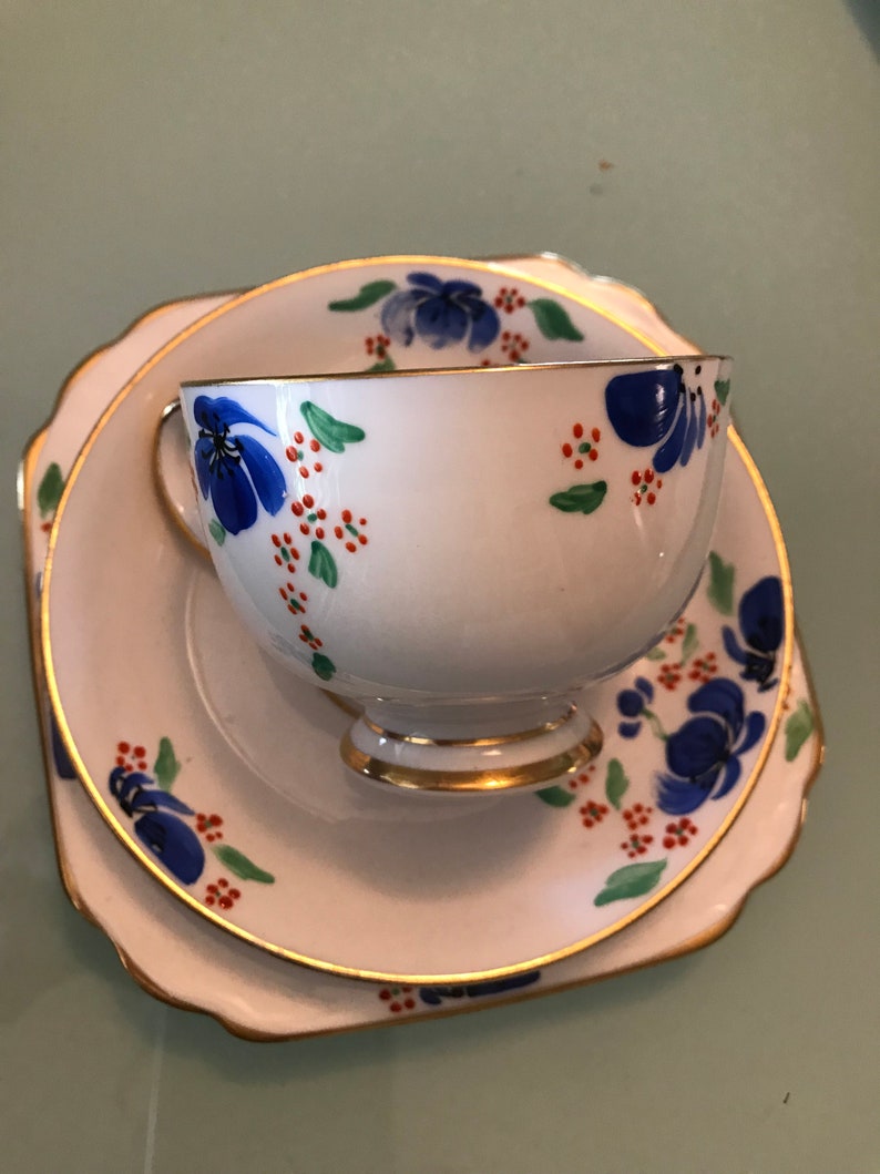 Tea Cup set GROSVENOR Jackson Gosling Bone China Tea Cup / Etsy