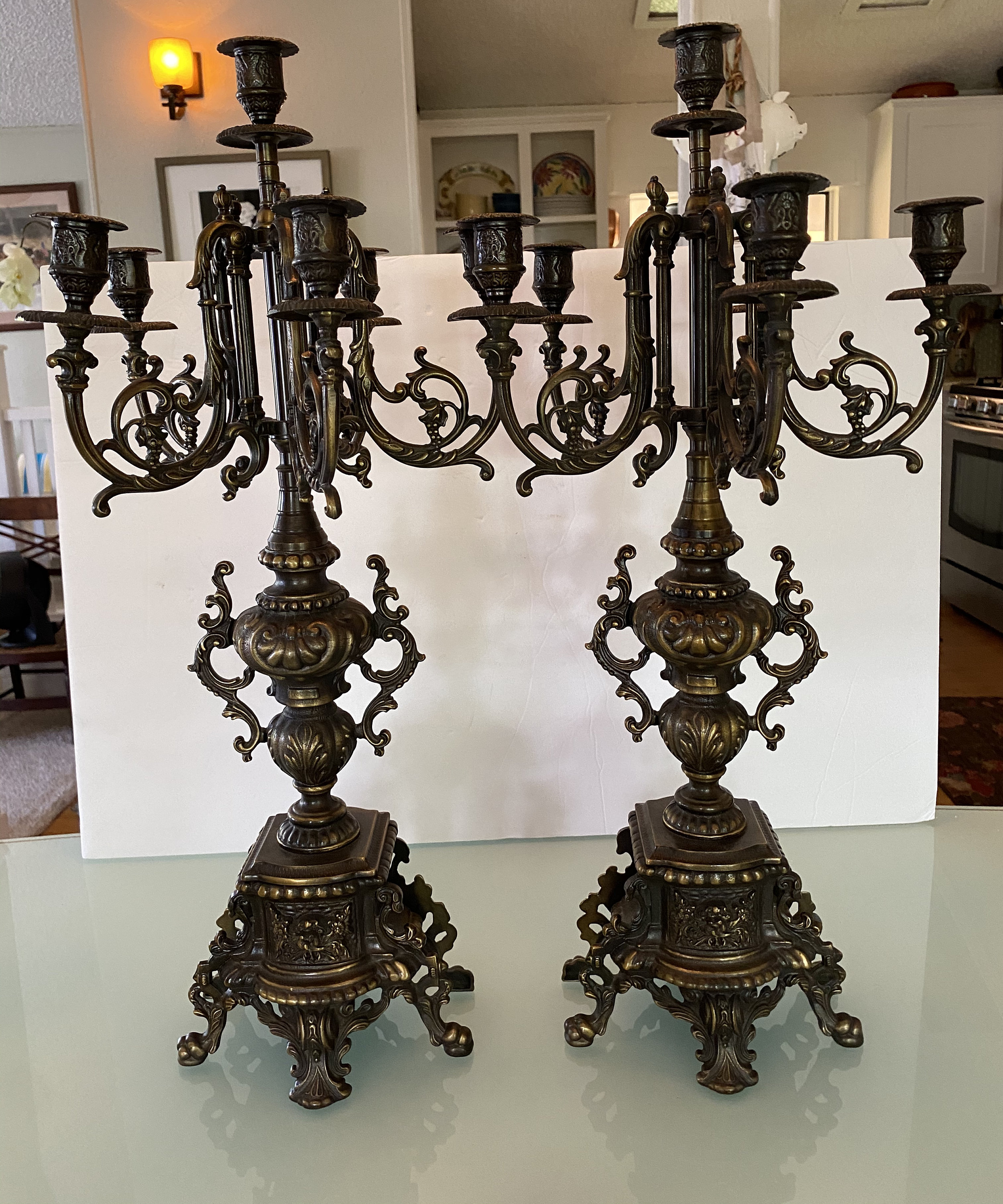 Antique Italian Candelabra Brevettato Baroque Brass Bronze | Etsy