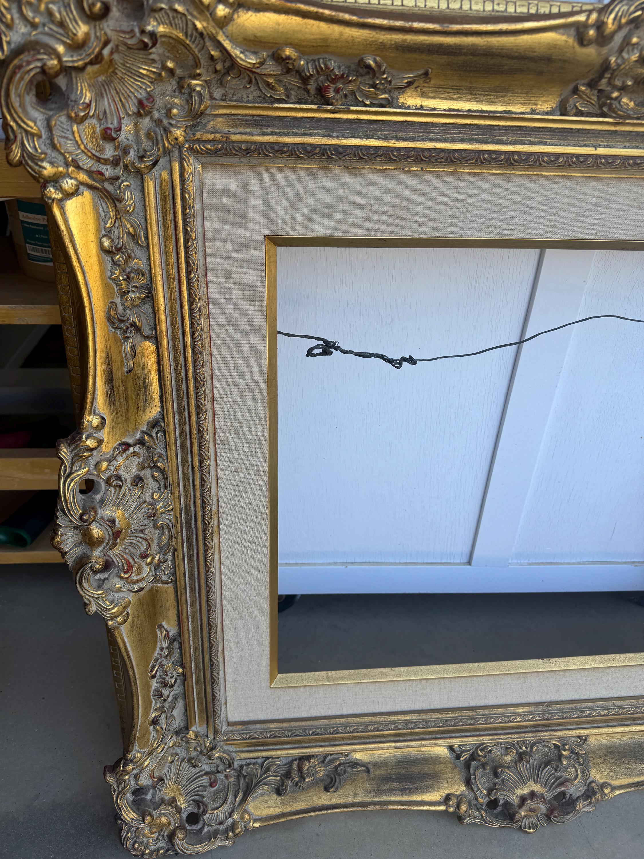 Antique French Rococo Gilt Frame, Louis XV Style, 31.5x27.5 