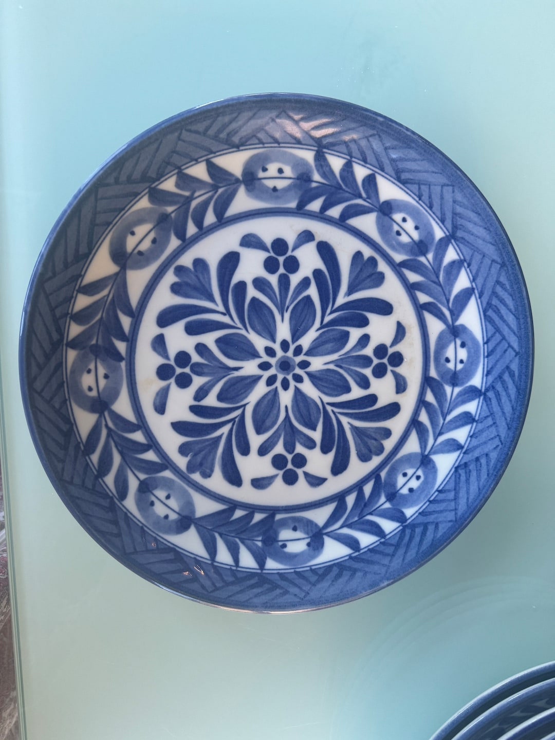 Asian Garden Dinner Plates World Market Japan Blue on White Etsy