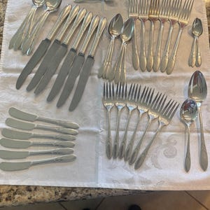 Vintage Lady Hamilton Silver Plate Flatware, 1932, Art Deco, Pattern by Oneida Silver 44Pc,  RARE FIND Mothers day Gift