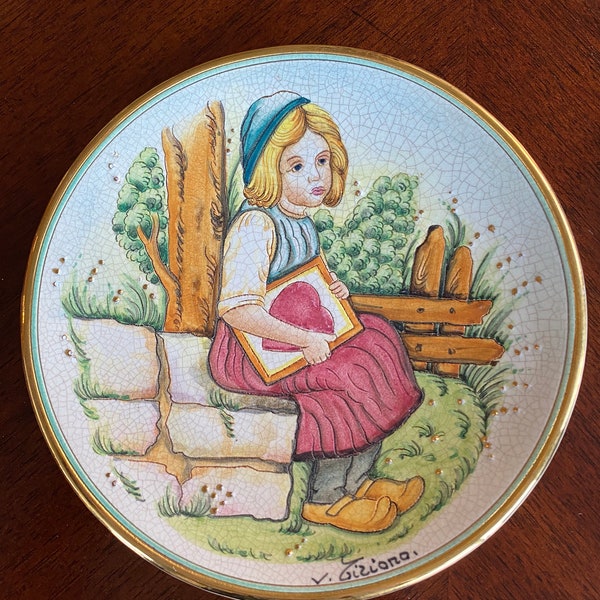 Valentine’s Day Plates Veneto Flair Italy 7 1/2” Dutch Boy & Girl 2