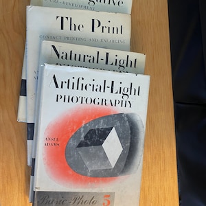 Ansel Adams The Negative, The Print,  Natural Light Photography,  Artificial Light Photography,  4 Vintage Books RARE