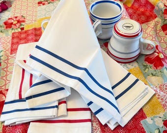 Mugs et serviettes rétro Starbucks, décoration du 4 juillet rouge blanc bleu