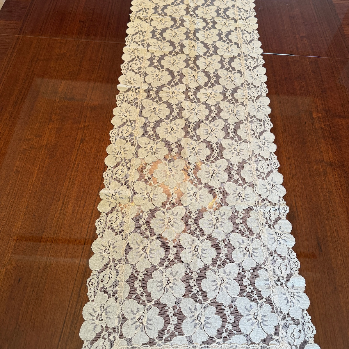 Beautiful Antique French Floral Beige Net Lace Table Runner 15.5" X 50.5 - Etsy