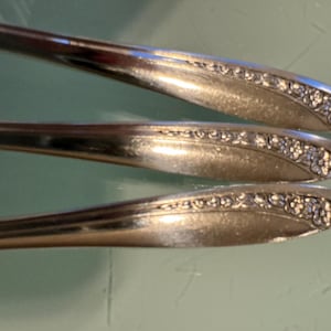 Starlight Rose Wm Rogers Silver Plate Dinner Forks Vintage MCM of 3Pc