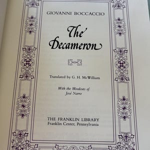 The Decameron by Giovanni Boccaccio (Leather Bound) 1977 RARE