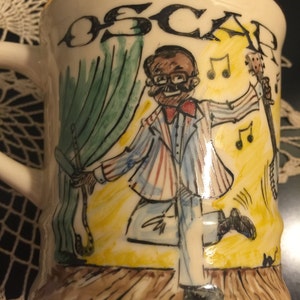 Vintage Black Memorabilia Mug HAND PAINTED Banjo image 1