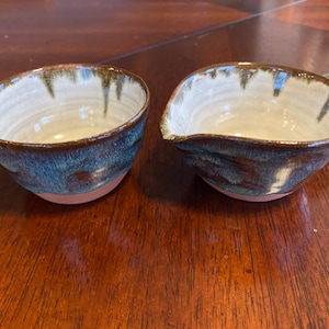 Folk Art Redware Pottery Cream Sugar