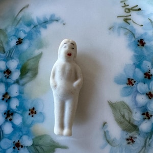 Miniature Antique Bisque Frozen Charlotte Doll Japan 1 1/4&quot; Tiny Doll MUST HAVE 1 pc