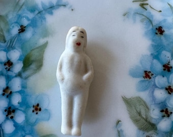 Miniature Antique Bisque Frozen Charlotte Doll, Japan, 1 1/4"
