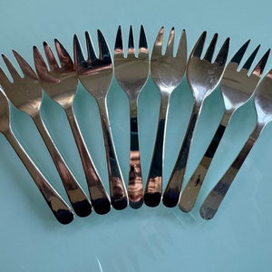 Vintage Silver Plated Appetizer Dessert Forks 9Pc Sheffield England