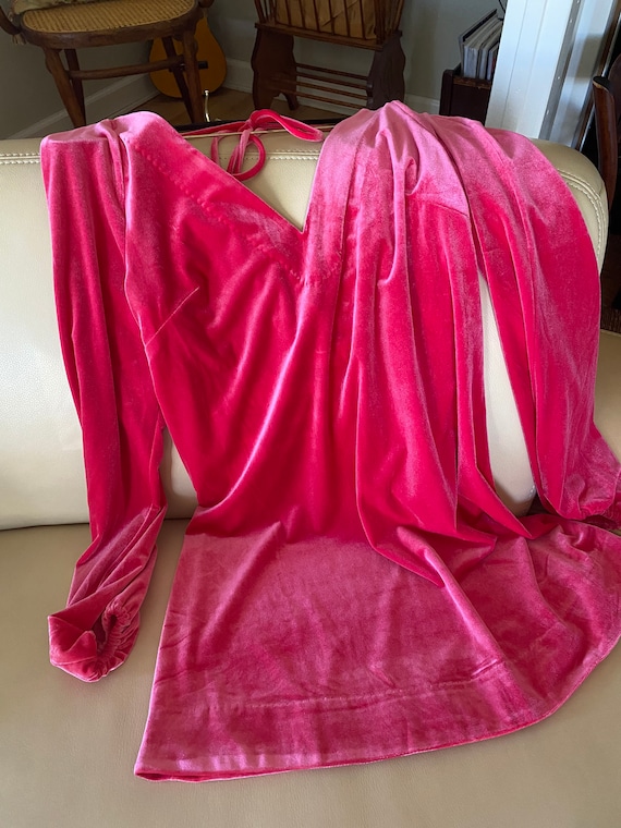 Pink BARBIE DRESS LADIES Vintage Hot Pink Velvet … - image 5