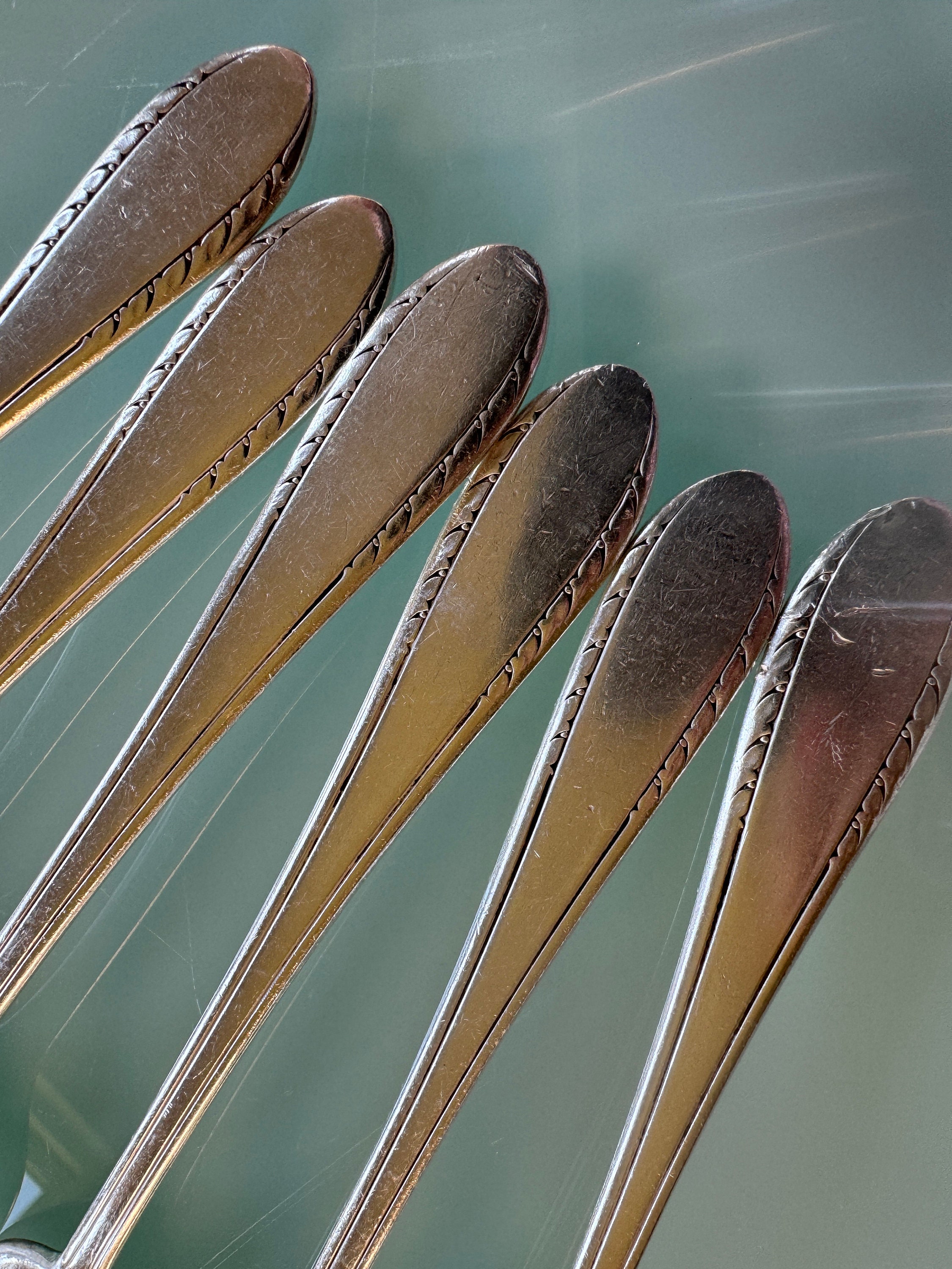 Holmes & Edwards Inlaid IS Silver Plate Salad Forks First Lady