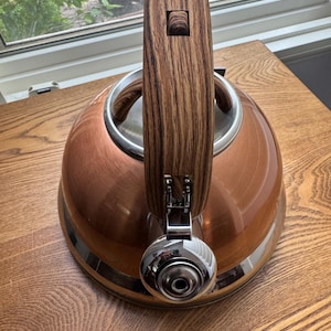 Balduzzi Italiano Style Stainless Steel Induction Tea Pot, Faux Handle, Whistling Tea Kettle PRISTINE