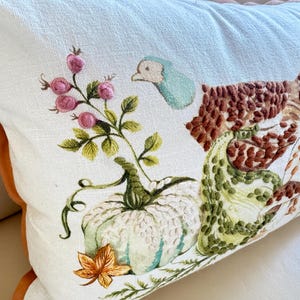 Martha Stewart Matching Pillows Crewel Embroidery, Harvest Decor, with Pheasant 2 pc immagine 12