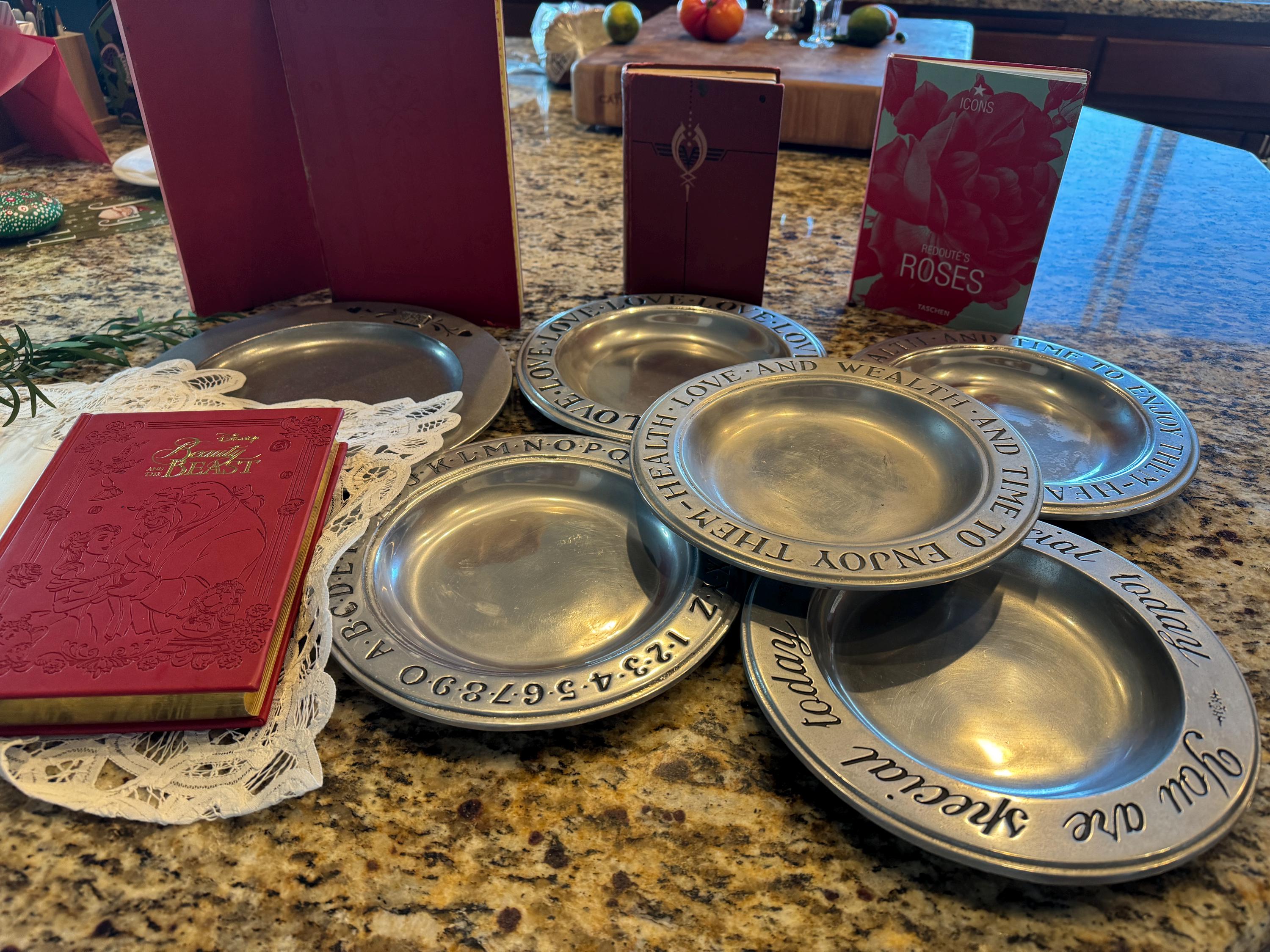 Pewter Plates Wilton RWP, Made in Columbia, PA Patterns 6 Pc