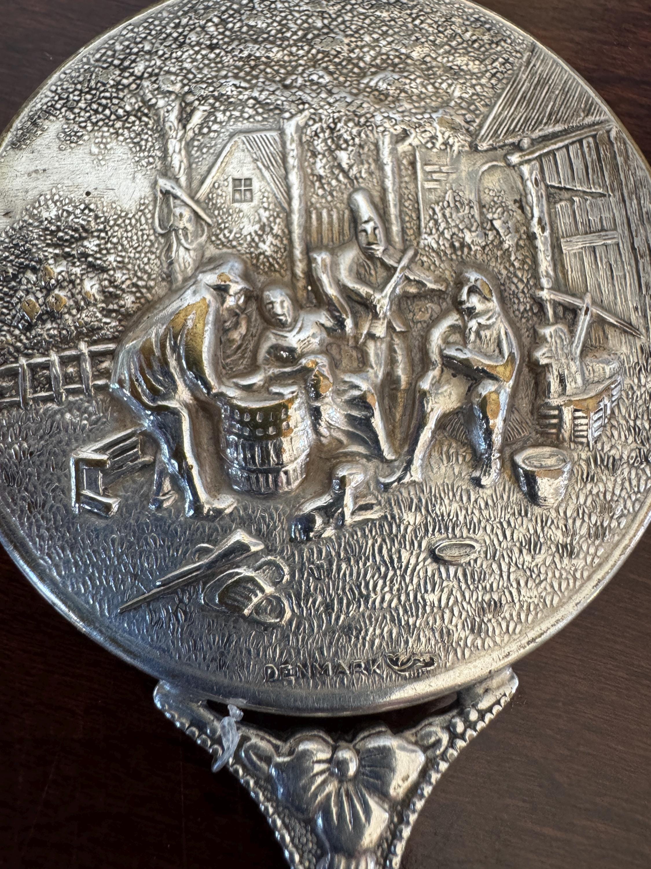 Antique Denmark Purse Mirror Set And A Initialed Mirror Denmark Hand Mirror - Etsy main image 2