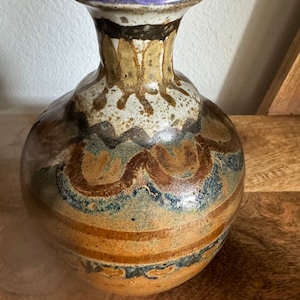 Vintage STUDIO Art POTTERY Vase Glazed Stoneware Signed RARE