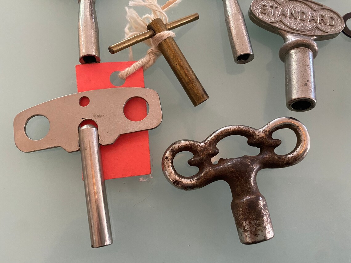 Antique Clock Key Collection Lot 8 Keys Etsy