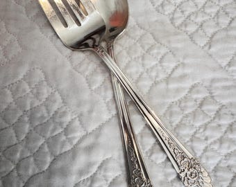 Jubilee Meat Fork and Serving Spoon 1953, by INTERNATIONAL SILVER 2 pc