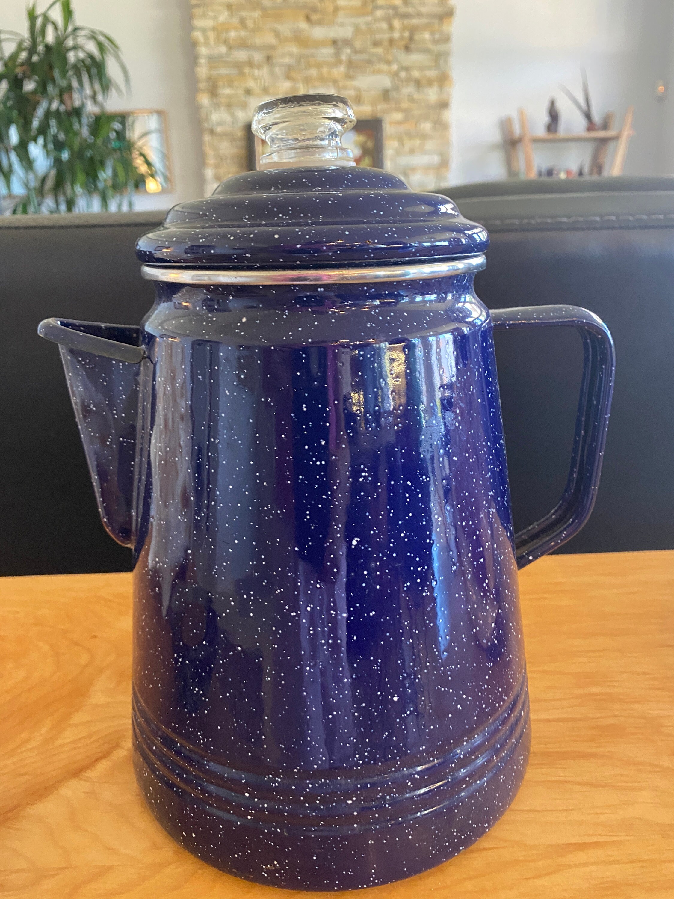 Vintage BLUE SPECKLED ENAMELWARE Coffee 