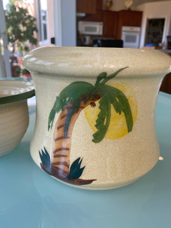 Pottery Company Dip Chiller Warmer Palm Tree Warmer Made in 