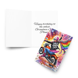 Joyeux anniversaire grand-mère motard, cadeau cool grand-mère, carte d'anniversaire motard grand-mère, conception de moto vintage, cadeau d'anniversaire Unique