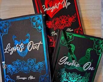 Into Darkness Trilogy Custom Hardcovers | Lights Out, Caught Up, Game On Rebinds