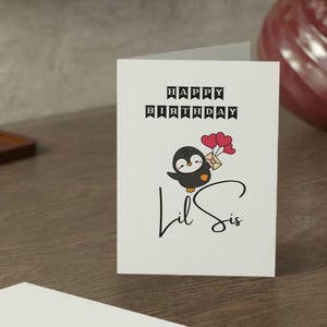 Happy birthday Lil sis, little sister birthday card, personalized card