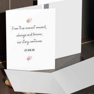 Desde ahora en adelante, siempre y para siempre / Tarjeta de aniversario digital / Tarjeta personalizada con frase de amor