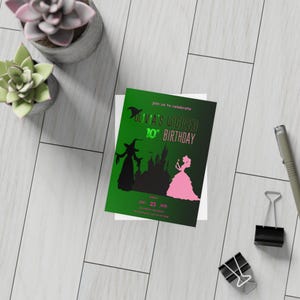 Verjaardagsuitnodiging voor feest met goddeloos thema | Afdrukbare Wicked Party-uitnodiging | Direct downloaden