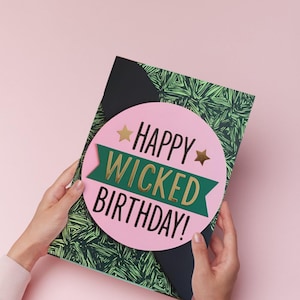 Disney Wicked-verjaardagskaart | Wicked-thema | Feestuitnodiging | Downloaden