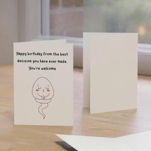Feliz cumpleaños por la mejor decisión que hayas tomado, divertida tarjeta de cumpleaños.