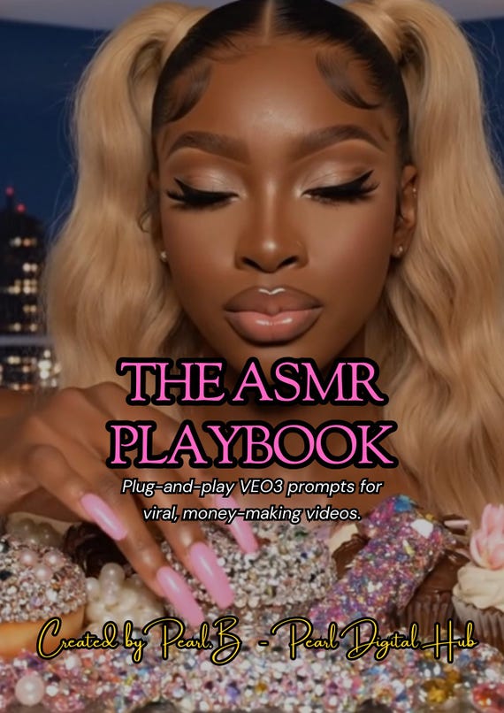 The ASMR Playbook | 50+ VEO3 Plug-and-Play Prompts | Faceless Content Guide | TikTok, Reels, YouTube, Pinterest