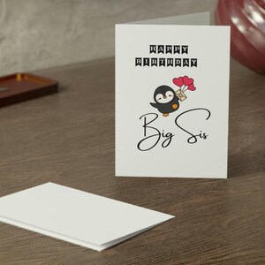 Happy birthday big sis, big sis birthday card, personalized card