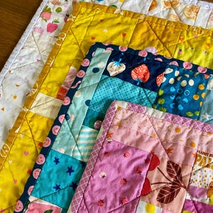 Rainbow foods quilted placemats - set of 4