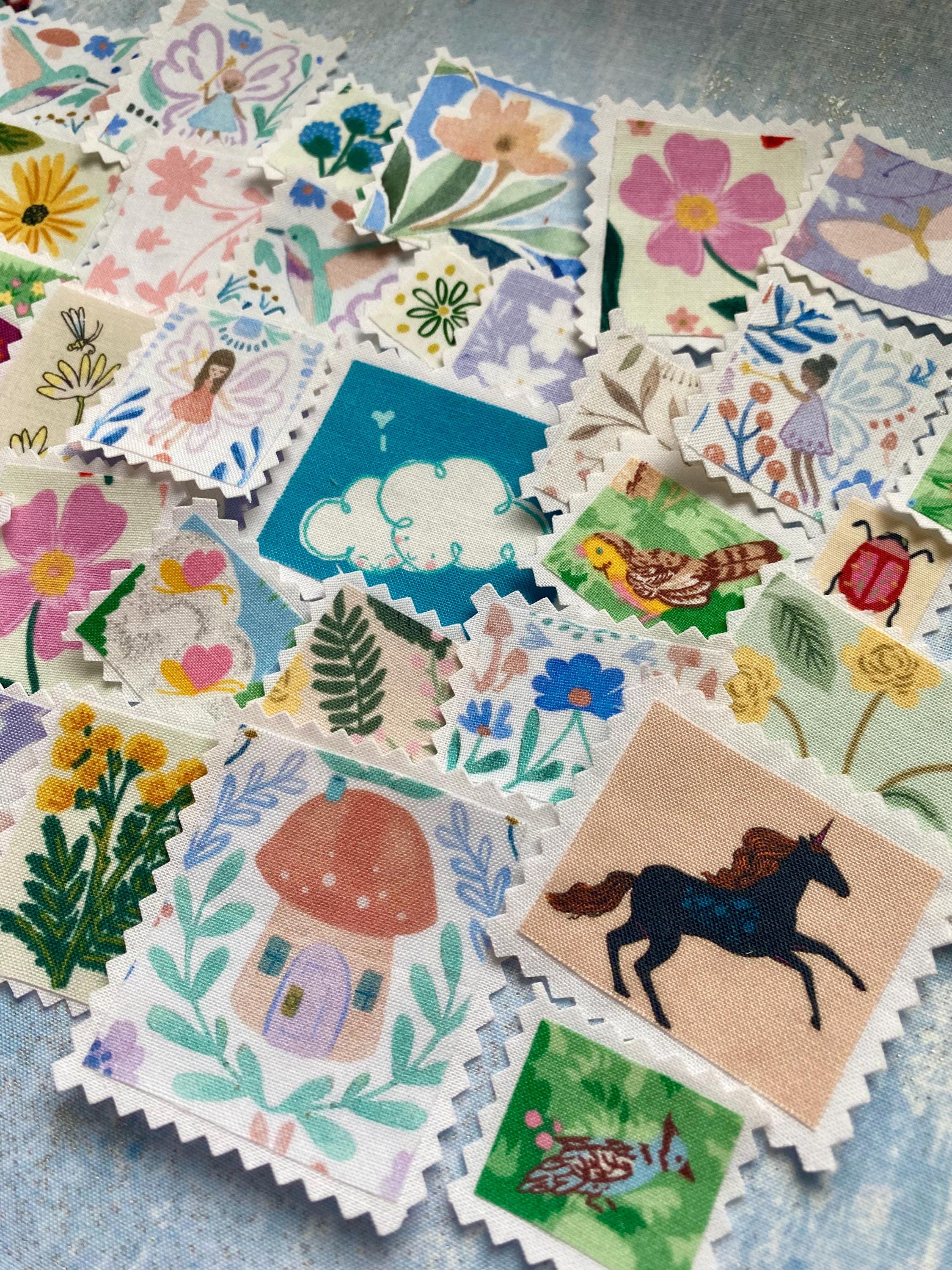 Enchanted garden handmade fabric stamps