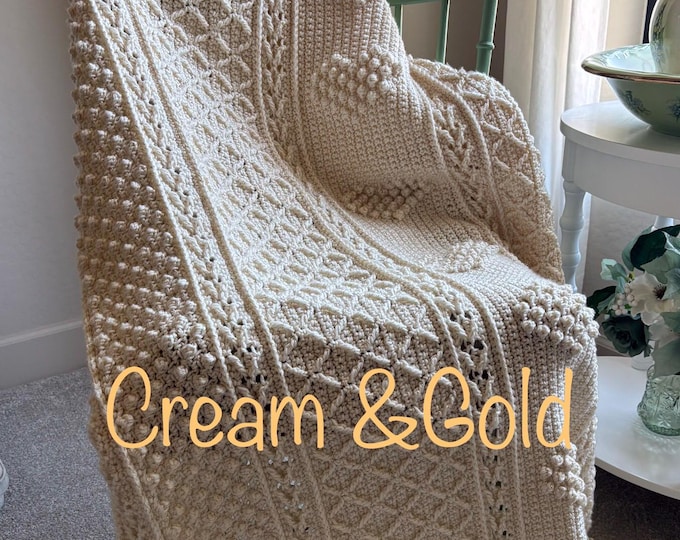 Afghan crochet  blanket, quality, Turkish  Acrylic Yarn (45x60 inches)