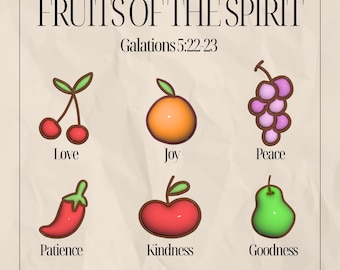 FRUTAS1: Impresión digital, Descarga digital, Ánimo, Impresión, Jesús, Fe, Arte, Impresión digital, Pequeña empresa, Frutos del Espíritu