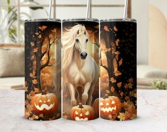 Horse Tumbler Wrap Halloween Sublimation Resin 20 oz Skinny Tumbler Design Straight Tapered Wrap Tumbler Wrap Png, Instant Download