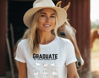 Graduate Equine Expert T-Shirt, Social Media University Tee, Horse Lover Gift, Unisex Apparel