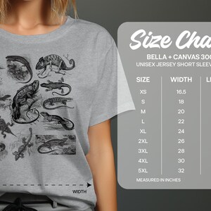 Vintage Reptile Illustration T-Shirt, Unisex Lizard and Crocodile Graphic Tee, Nature Lover Gift, Classic Animal Print Shirt image 4