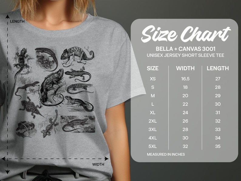 Vintage Reptile Illustration T-Shirt, Unisex Lizard and Crocodile Graphic Tee, Nature Lover Gift, Classic Animal Print Shirt image 4