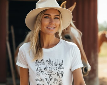 Vintage Cowboy Wild West T-Shirt, Classic Western Rodeo Print, Country Style Tee, Unisex Graphic Shirt