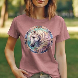 Artistic Horse T-Shirt, Equestrian Riding Tee, Horse Lover Gift, Ranch Style Clothing, Unique Horse Art Print Shirt, Unisex Tee image 7