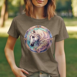 Artistic Horse T-Shirt, Equestrian Riding Tee, Horse Lover Gift, Ranch Style Clothing, Unique Horse Art Print Shirt, Unisex Tee image 3