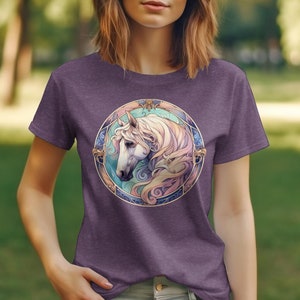 Artistic Horse T-Shirt, Equestrian Riding Tee, Horse Lover Gift, Ranch Style Clothing, Unique Horse Art Print Shirt, Unisex Tee image 8