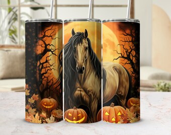 Horse Tumbler Wrap Halloween Sublimation Resin 20 oz Skinny Tumbler Design Straight Tapered Wrap Tumbler Wrap Png, Instant Download