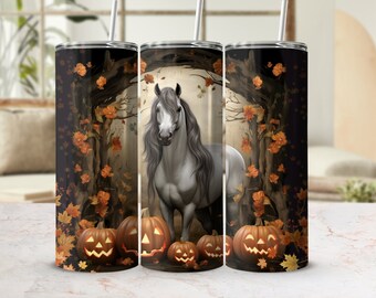 Horse Tumbler Wrap Halloween Sublimation Resin 20 oz Skinny Tumbler Design Straight Tapered Wrap Tumbler Wrap Png, Instant Download